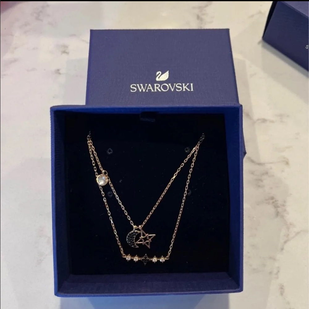 Swarovski rose gold necklace set